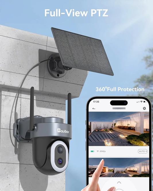 Cámara De Seguridad, Solar Inalámbrica, Visión Nocturna 360°