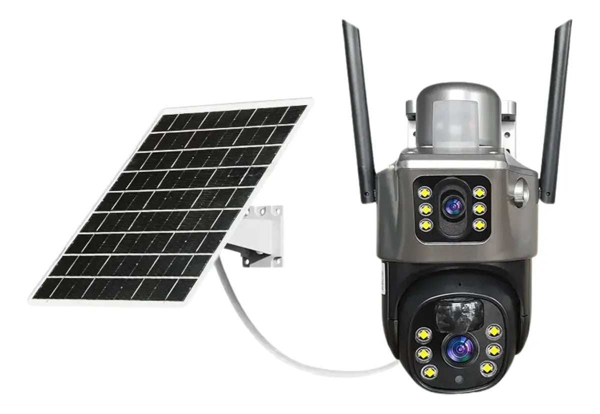 Camara De Seguridad Exterior Panel Solar Sim Card Color Negro