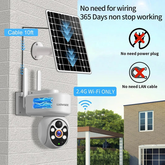 Cámara Solar Wifi Seguimiento Móvil Automático + Panel Solar