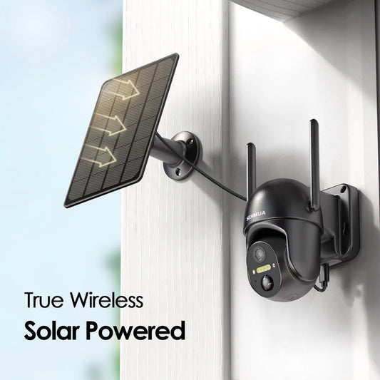 Cámaras De Seguridad Solares 2k 360 Visión Nocturna Color