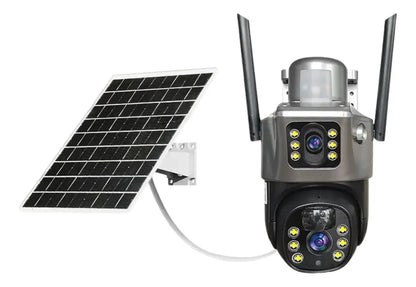 Camara De Seguridad Exterior Panel Solar Sim Card Color Negro