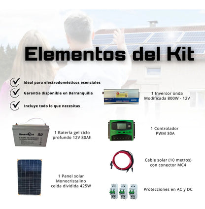 Kit Solar 800w Planta Solar Fincas, Casas, Onda Modificada