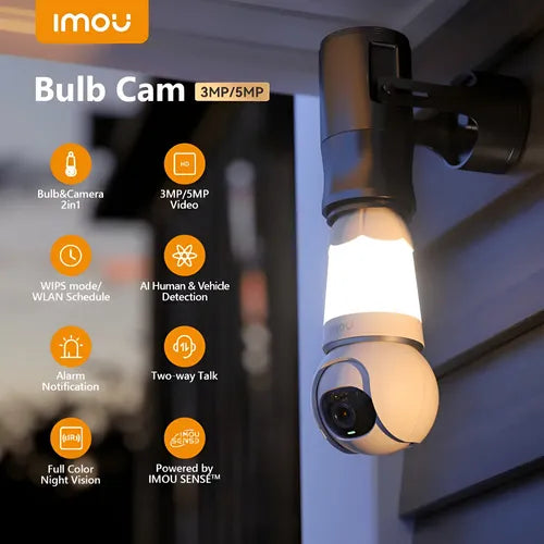 Camara Seguridad Imou Bulb Bombillo 3mp 2k E27 Color Night Color Blanco
